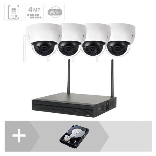 GOLIATH IP WLAN Dome Kamera Set | 4x4 MP | 2.8 mm | 30m IR | App | Metall | IP67 | IK10 | WiFi Set